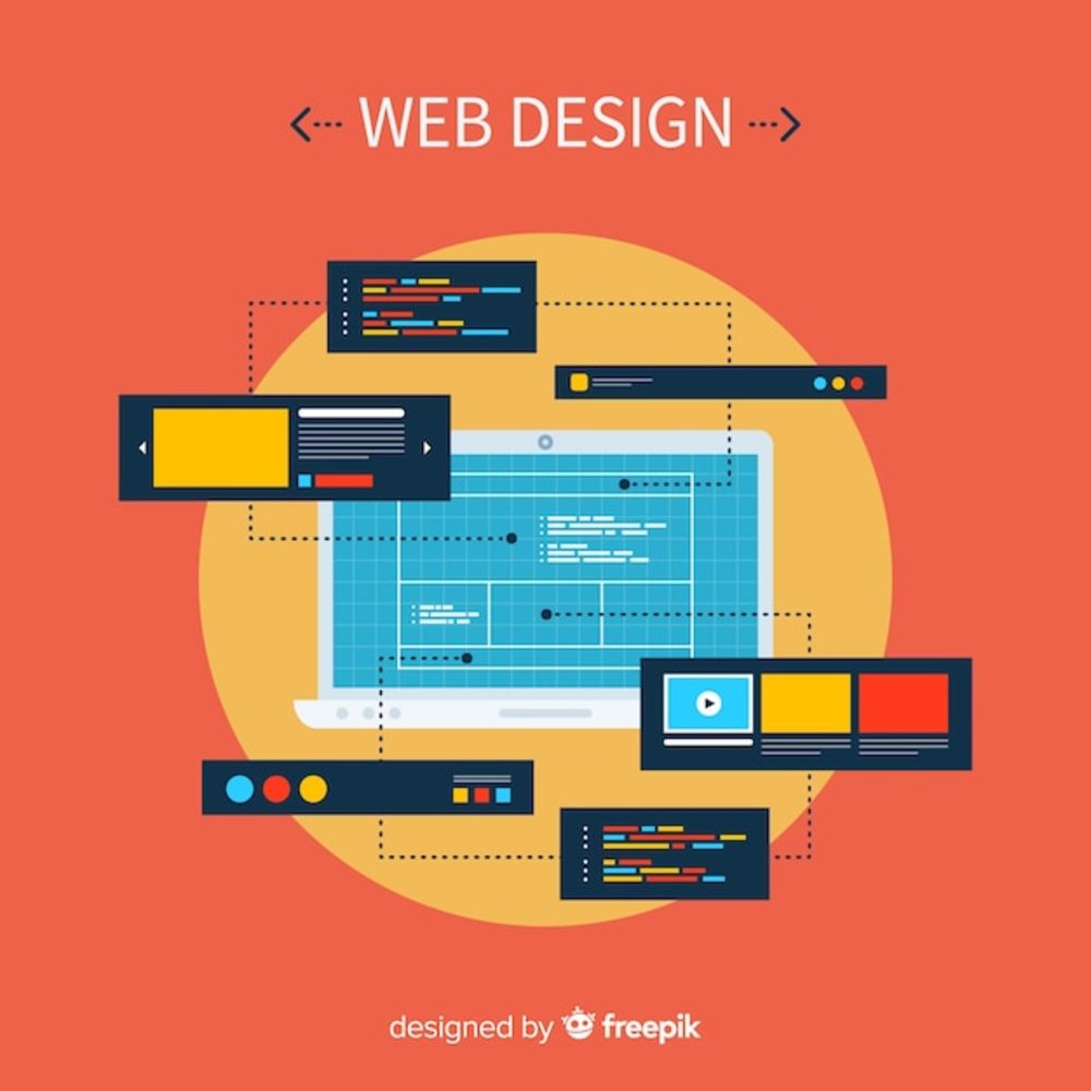 具有扁平风格的现代网页设计理念